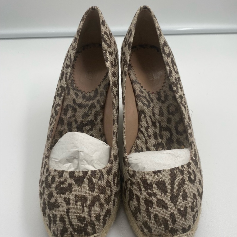 Jcrew Wedge Leopard Espadrille